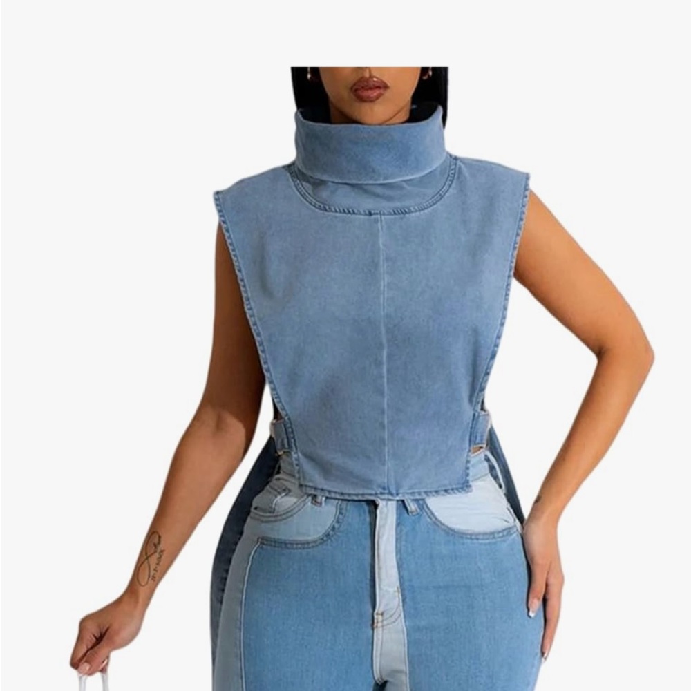 Novaorily Blue Denim Top
